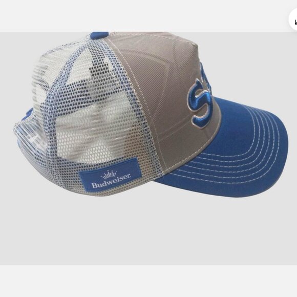 St. Louis Cardinals Budweiser Edition Hat Cap Strap Back Blue/Gray MLB Baseball - Picture 2 of 5